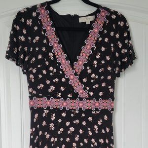 3 For $12 Bundle To Save LOFT Dress Black and Pink Floral Size 0
